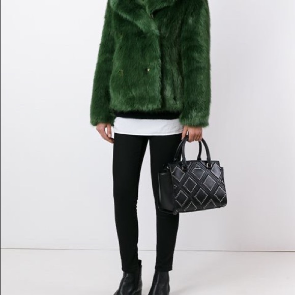 Michael Kors Selma Medium Diamond Grommet Leather Satchel -admiral - Picture 2 of 8